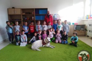 Projekt "Pies przyjaciel dziecka" w Szkole Podstawowej nr 2 w Szczecinie.